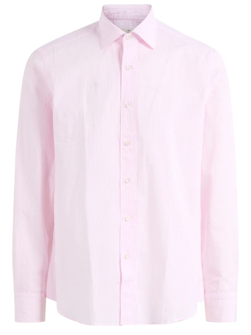 Camicia Alessandro Gherardi in cotone a righe bianca e rosa