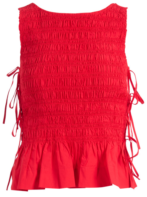 Top Ganni in cotone rosso 