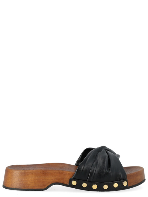 Sandalo Ganni Tia in pelle vegana nero