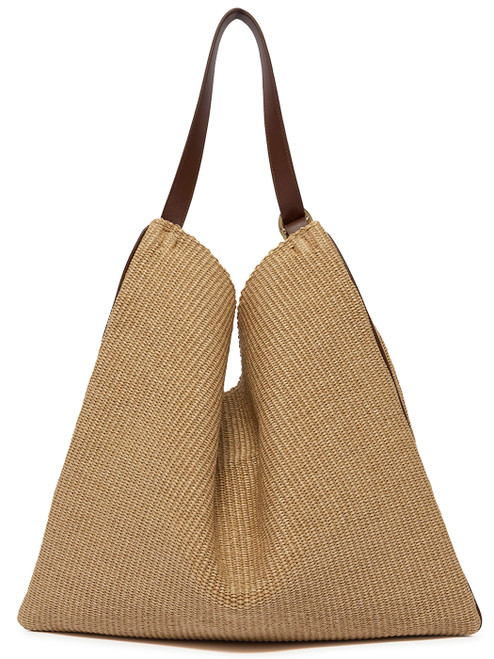 Borsa Orciani Todo Zanzibar Large in tessuto e pelle biscotto