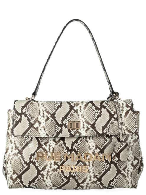 Borsa Rue Madam Les Jours XL Exotique in ecopelle color roccia
