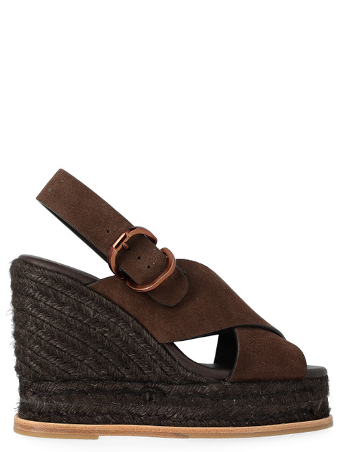 Espadrillas Castañer Betina in pelle scamosciata marrone