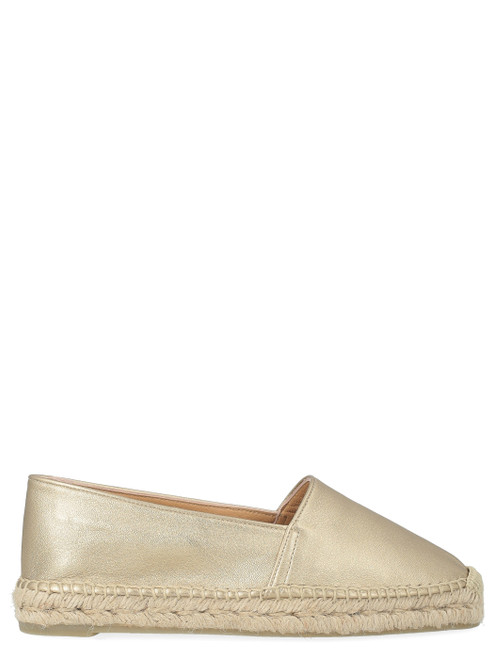 Espadrillas Castañer Kenda in pelle metallizzata oro