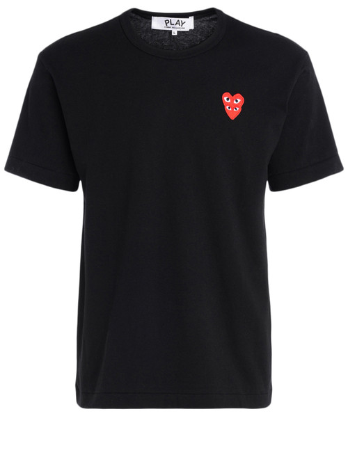 Polo Comme des Garçons Play noir avec des cœurs superposés