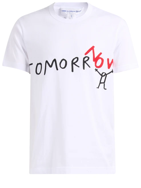 T-shirt Comme des Garçons Shirt Tomorrnow in cotone bianca