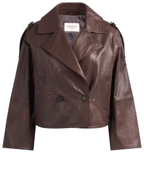 Caban Weekend Max Mara Wkdfelino in nappa cioccolato