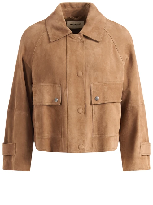 Giacca Weekend Max Mara Wkdabito in suede nocciola