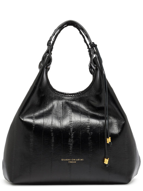 Borsa Gianni Chiarini Dua Media in pelle stampata nera