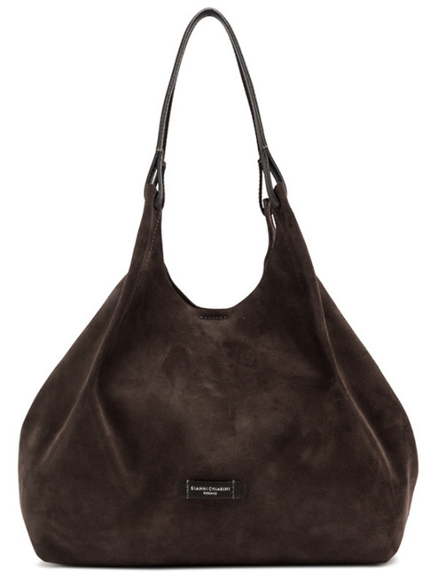 Borsa Gianni Chiarini Dua Grande in camoscio color moka