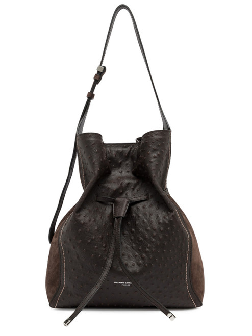 Borsa Gianni Chiarini Sienna Grande in pelle stampata color espresso