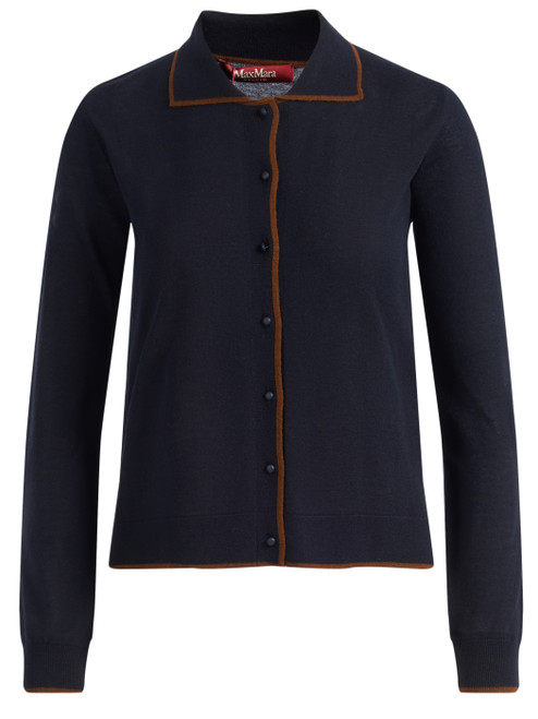 Cardigan Max Mara Studio Msttarga in lana blu