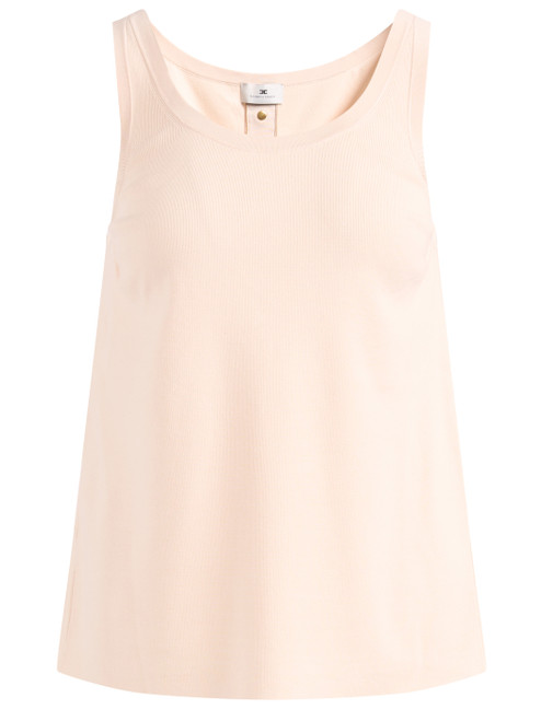 Top Elisabetta Franchi in maglia color burro
