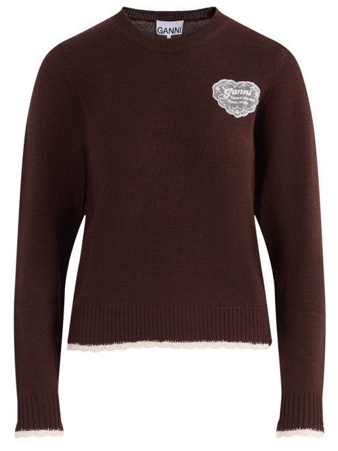 Maglia Ganni in lana marrone