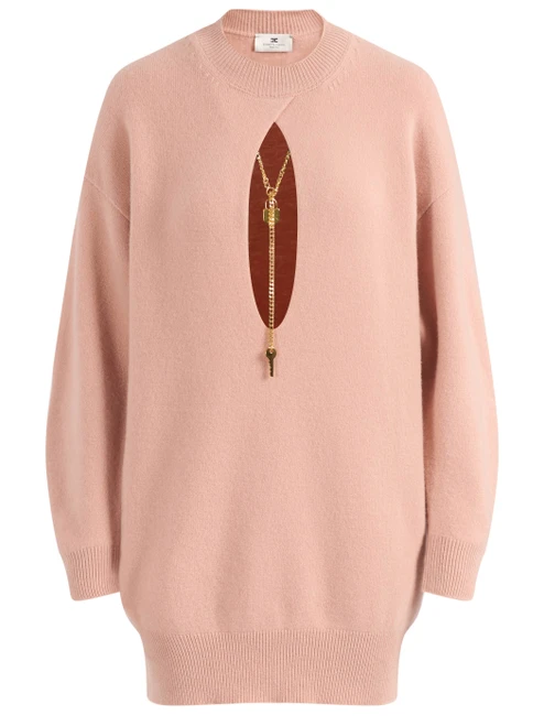 Abito Elisabetta Franchi in maglia color nude