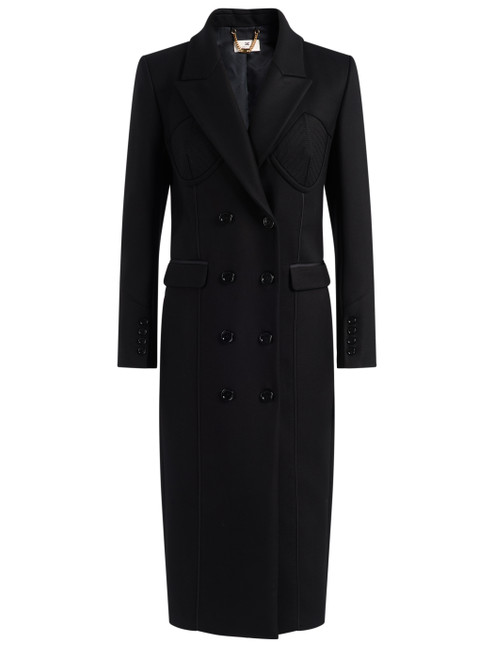 Cappotto Elisabetta Franchi in crêpe nero