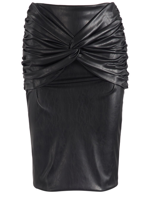Gonna Elisabetta Franchi in similpelle nera