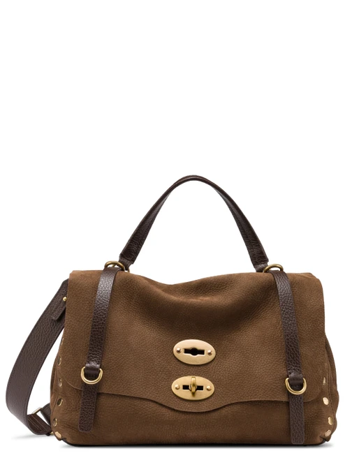 Borsa Zanellato Postina Re S in nabuk color tartufo