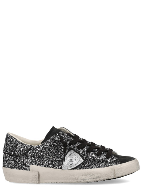Sneaker Philippe Model Prsx in suede nero con glitter