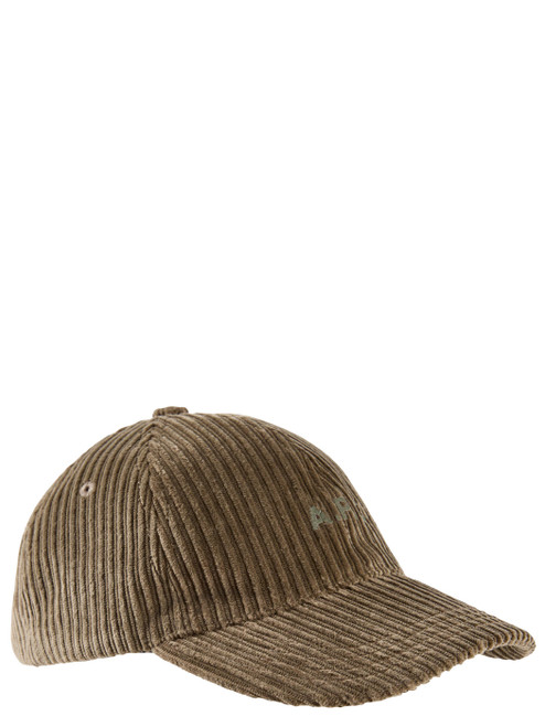 Cappellino A.P.C. Charlie in velluto taupe