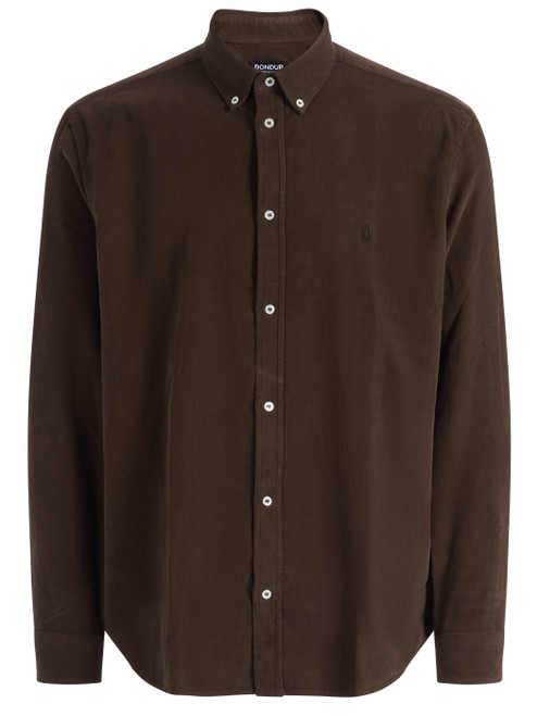 Camicia Dondup in velluto a coste marrone