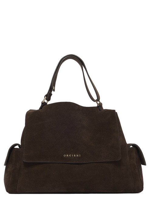 Borsa Orciani Sveva Cargo Peach Midi  in pelle testa di moro
