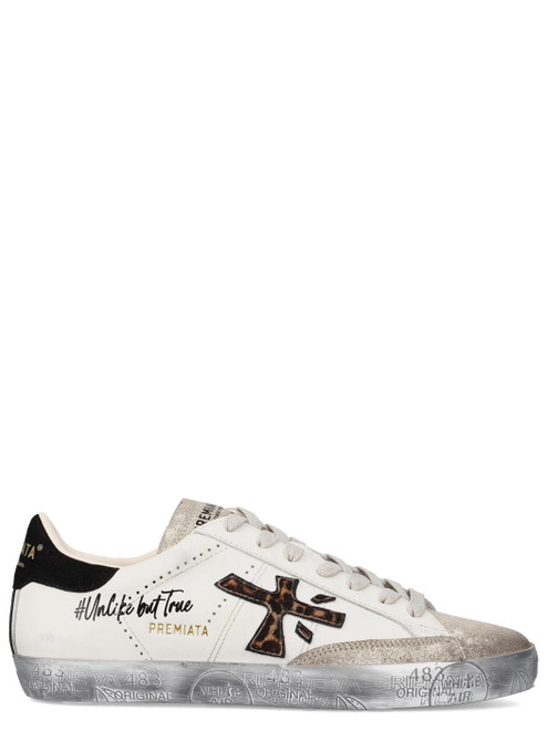 Sneakers Premiata Stevend 7605 in pelle panna