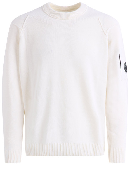 Maglione C.P. Company Lens in misto lana bianco
