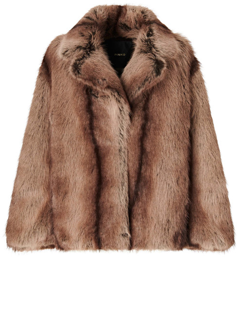 Caban Pinko Caladenia in similpelliccia beige 