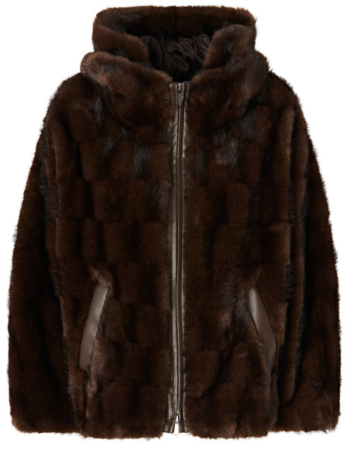 Giacca Pinko Cadetia in similpelliccia marrone 