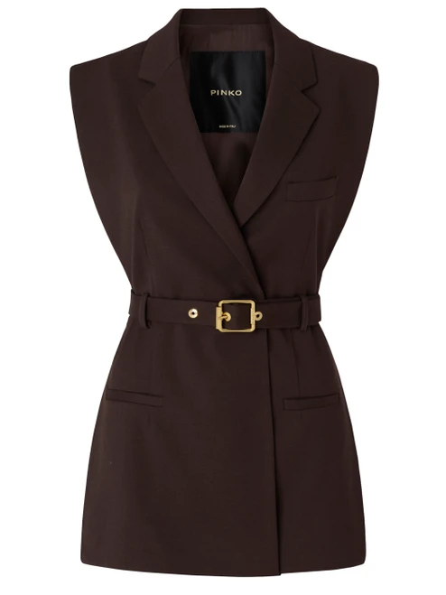 Gilet Pinko Naraqus in lana marrone