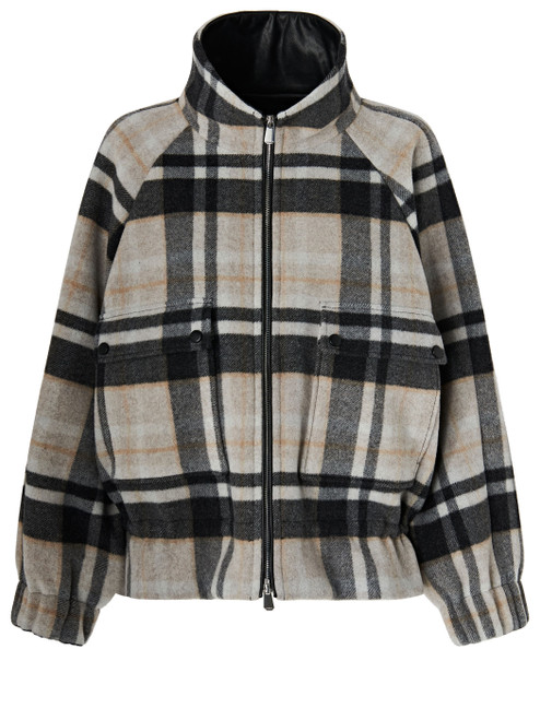 Caban Pinko Borragine in lana check