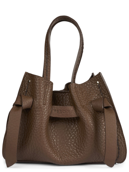 Borsa a mano Visonà Vittorina in pelle color noce