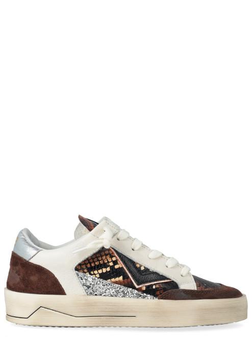 Sneakers 4B12 Kyle D6013 in pelle stampata marrone