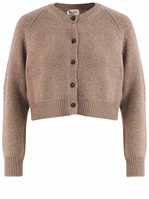 Cardigan Weekend Max Mara Wkdombrosa in lana beige