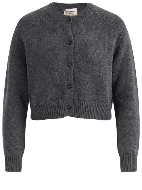 Cardigan Weekend Max Mara Wkdombrosa in lana grigia