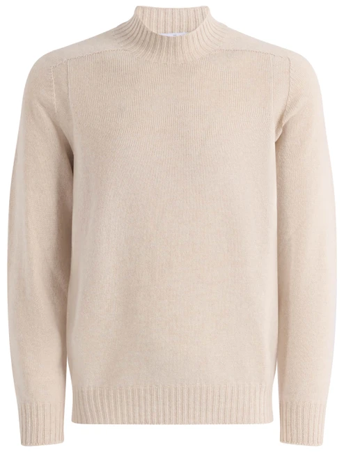 Maglione Gran Sasso in lana Super Geelong beige