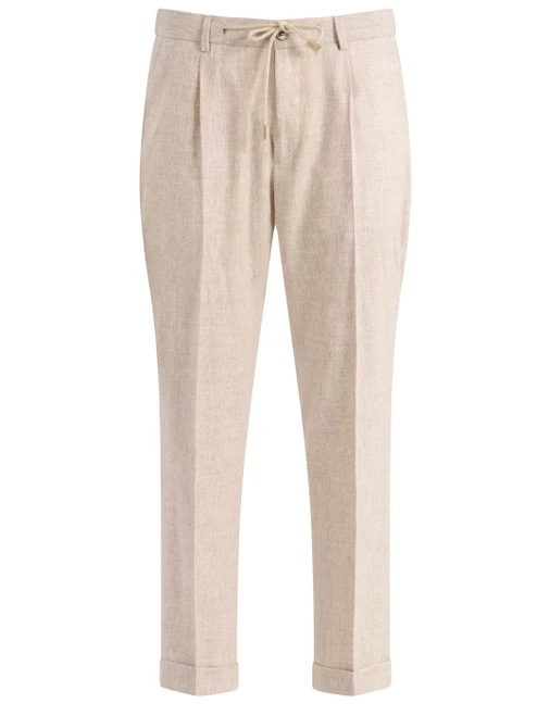 Pantaloni Gran Sasso in flanella di lana beige