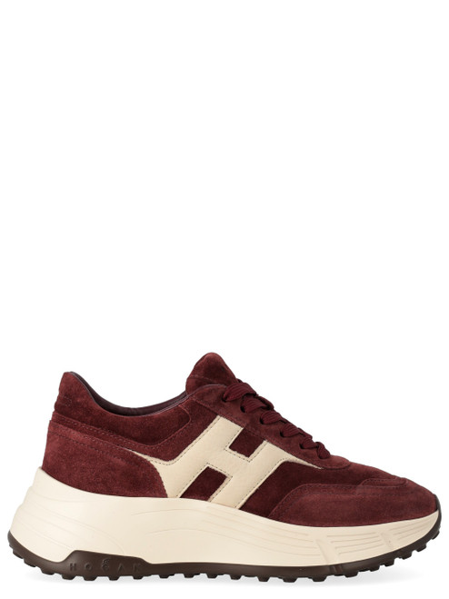 Sneaker Hogan Hi-Fi in camoscio bordeaux