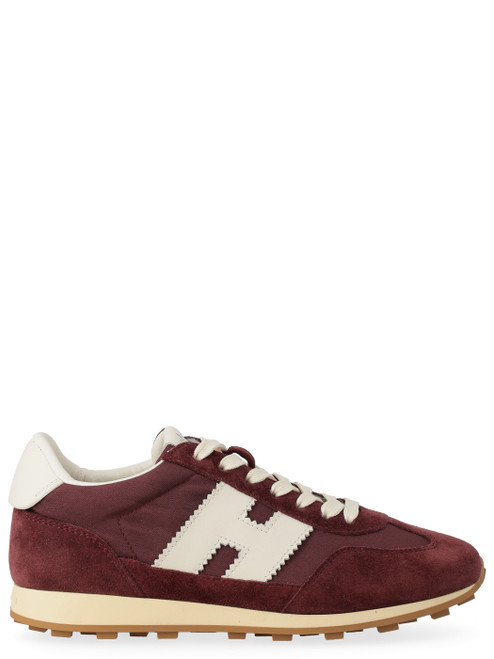 Sneaker Hogan Athletic in pelle scamosciata bordeaux