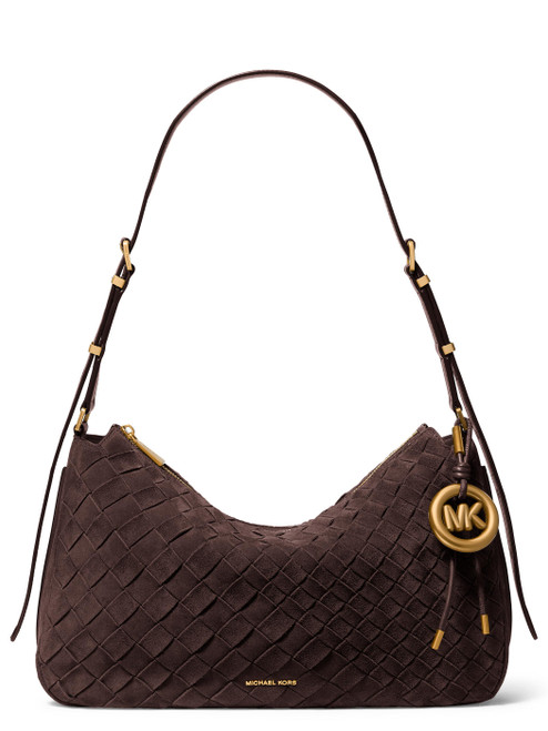 Borsa Michael Kors Nolita Media in camoscio cioccolato