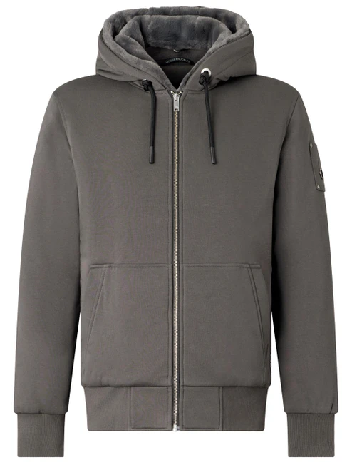 Felpa Moose Knuckles Classic Bunny in cotone grigio