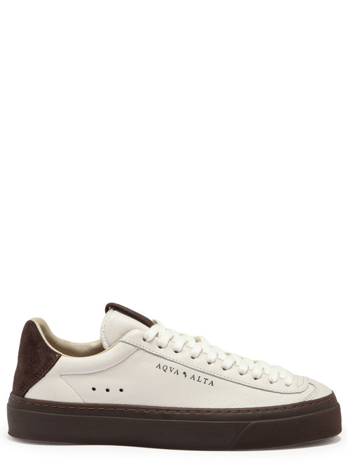 Sneaker Aqua Alta in pelle bianca e marrone