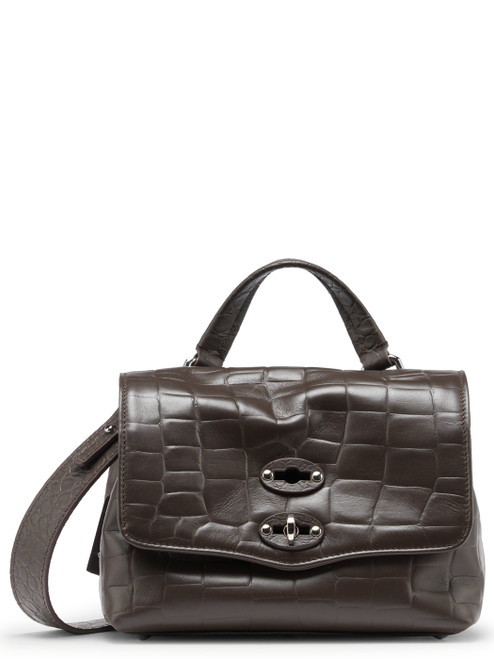Borsa Zanellato Postina Baby Foulard 70 in pelle marrone 
