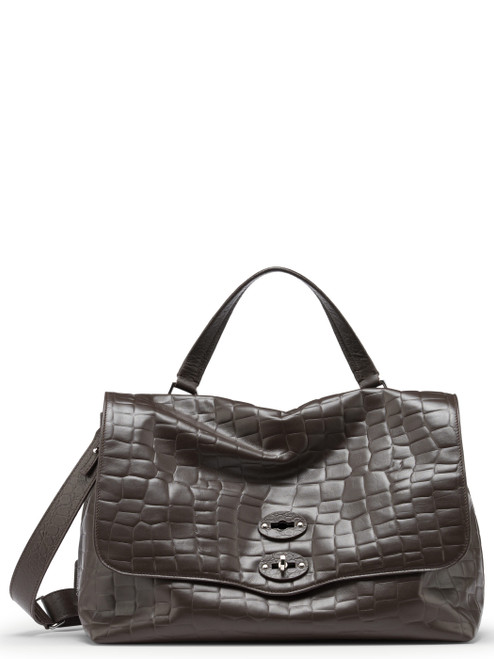 Borsa Zanellato Postina M Foulard 70 in pelle marrone