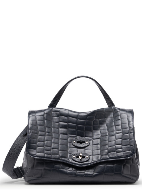 Borsa Zanellato Postina Foulard 70 Small in pelle blu Orione