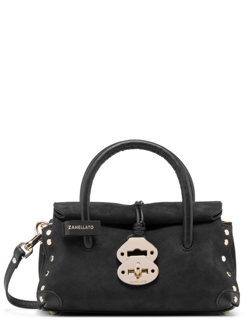 Borsa Zanellato Dotta Zashmere Baby in camoscio grigio scuro