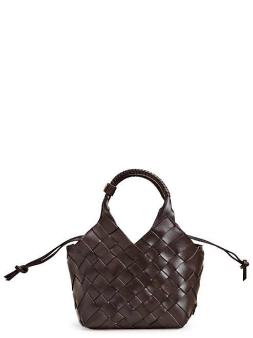 Borsa Cala Jade Misu Mini in pelle marrone scuro