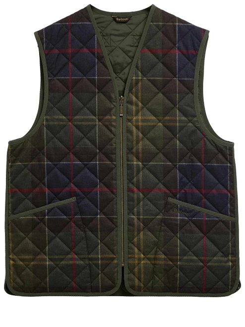 Gilet Barbour Icons in tartan verde