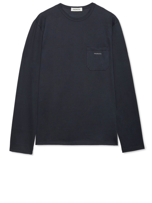 Maglia Premiata in jersey blu scuro con taschino