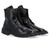 Botte combat par l'homme Moma en cuir noir